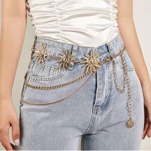 Multilayer Moon Sun  Celestial Waist Chain Metal Belts